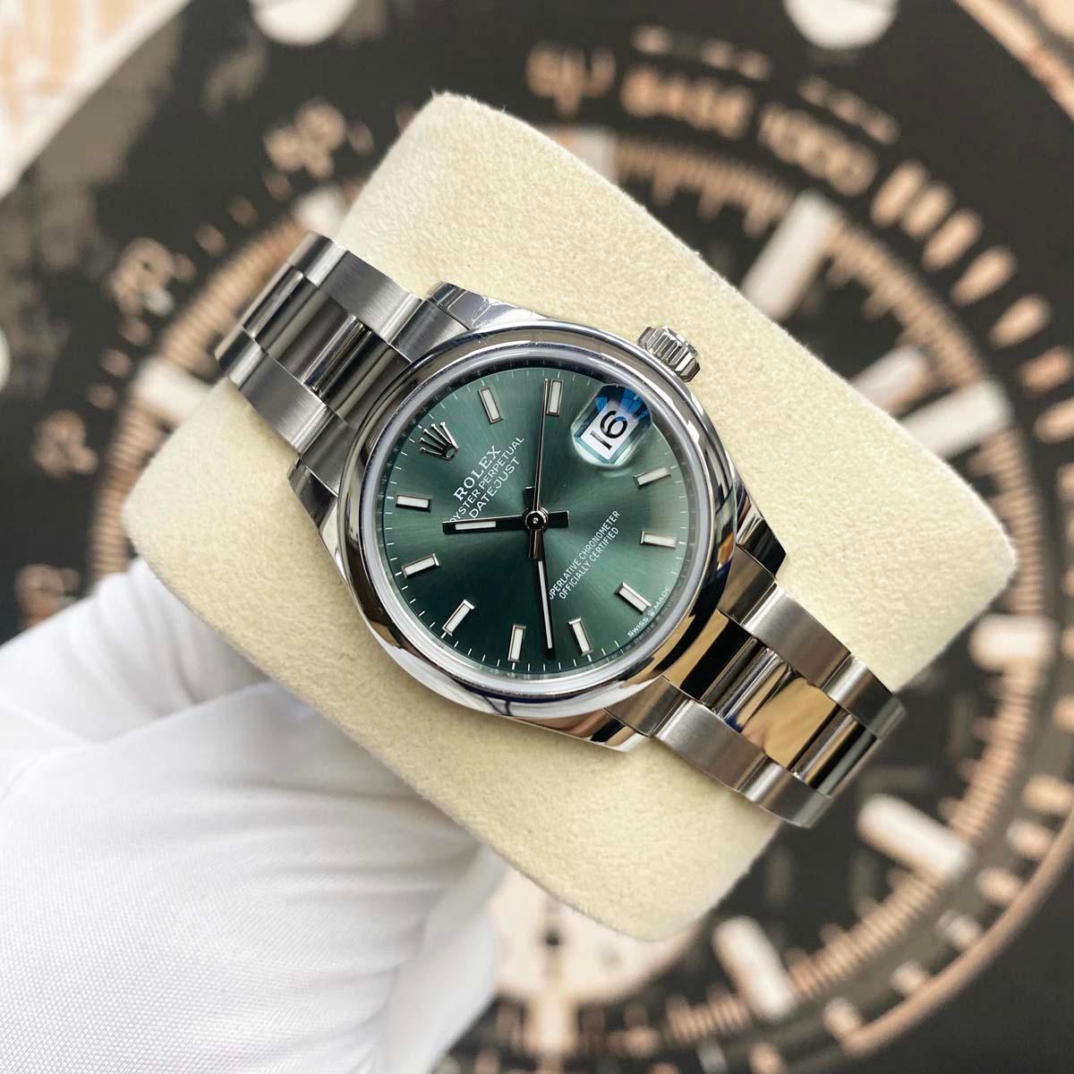 Rolex Datejust Mint Green Dial Domed Bezel 31mm 278240 - Gotham Trading