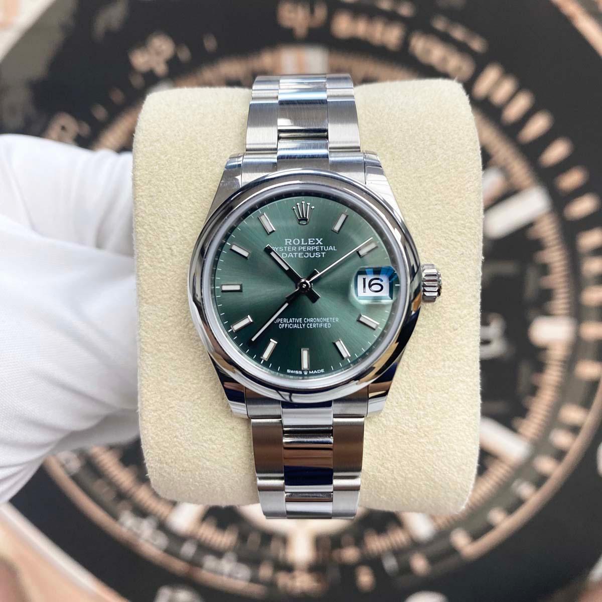 Rolex Datejust Mint Green Dial Domed Bezel 31mm 278240 - Gotham Trading