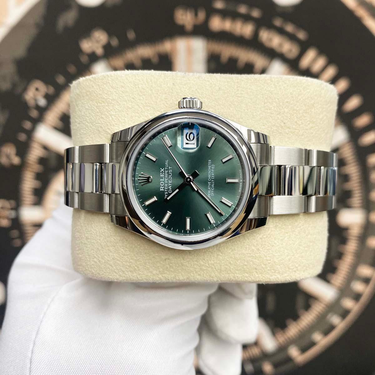 Rolex Datejust Mint Green Dial Domed Bezel 31mm 278240 - Gotham Trading