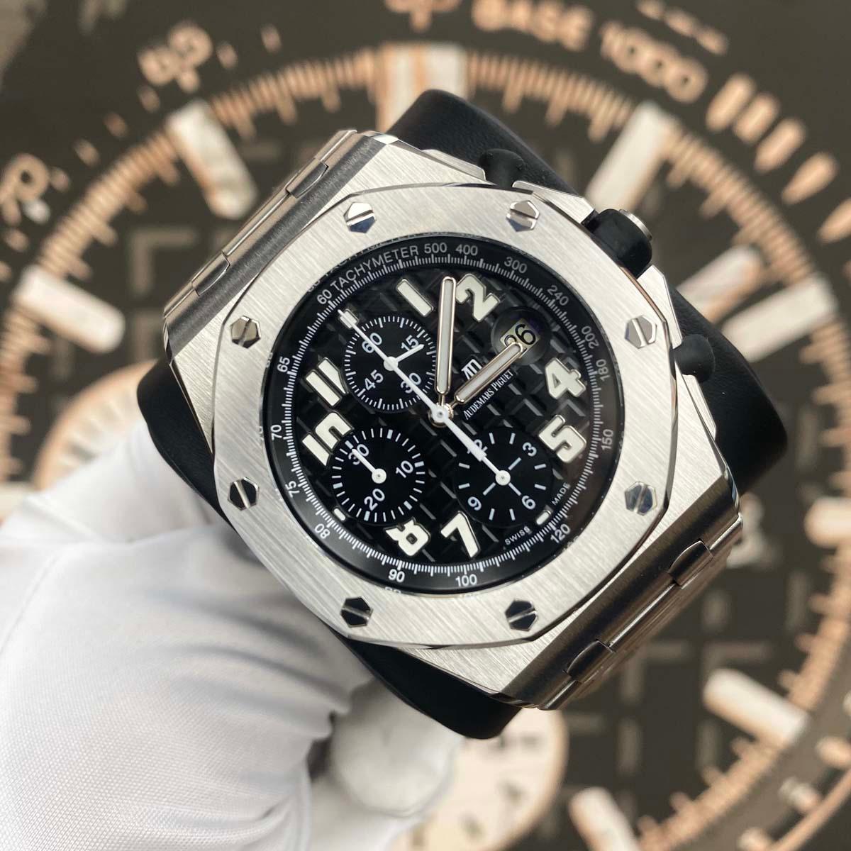 Audemars Piguet Royal Oak Offshore Chronograph 42mm 26170ST On Bracelet Black Dial Pre-Owned - Gotham Trading