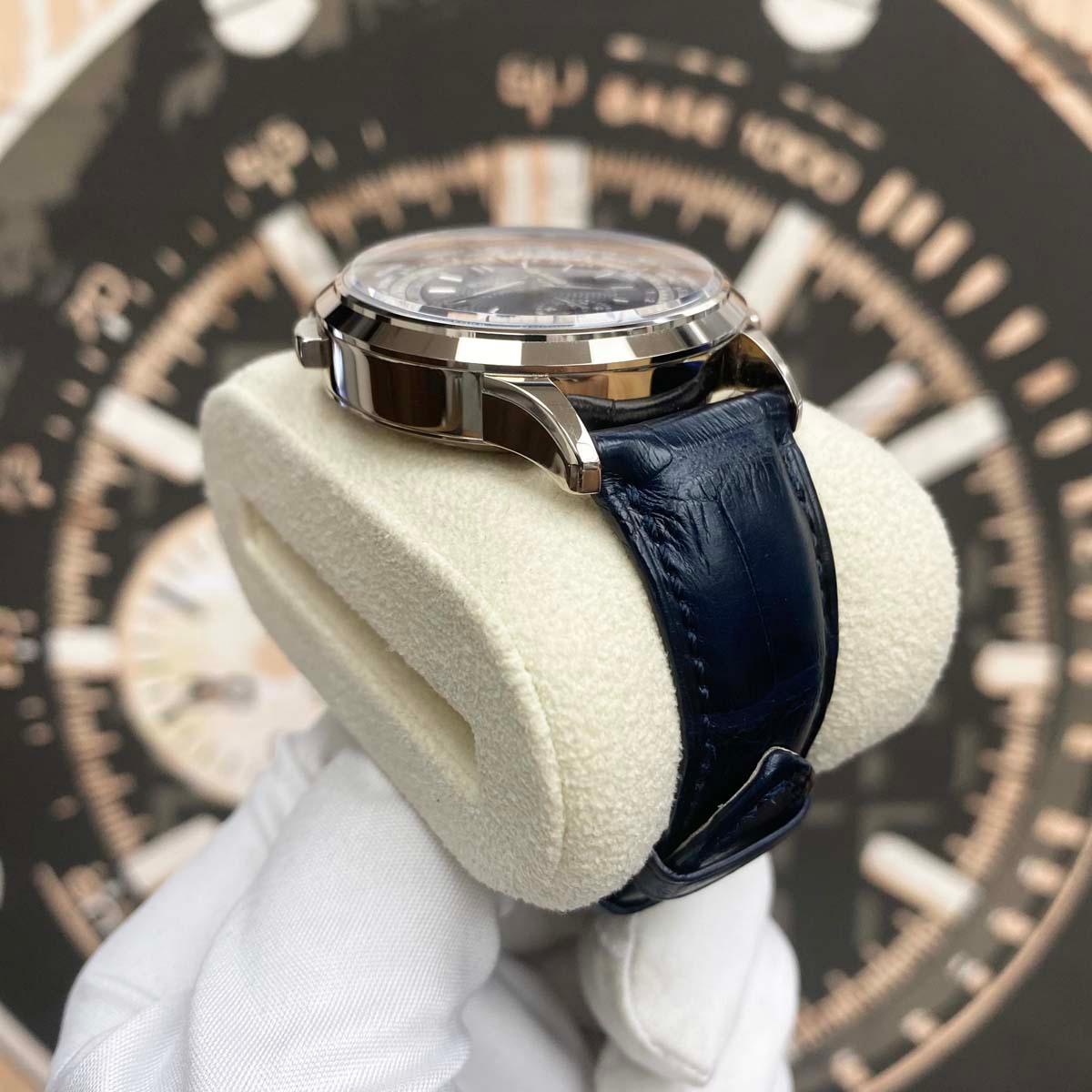 Patek Philippe World Time Chronograph Complication 39mm 5930G Blue Dial Pre-Owned - Gotham Trading