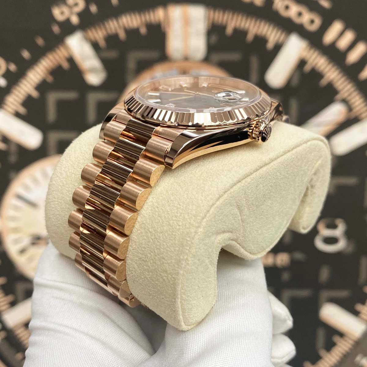 Rolex Day-Date 40 Presidential 228235 Fluted Bezel Eisenkiesel Baguette Diamond Dial - Gotham Trading