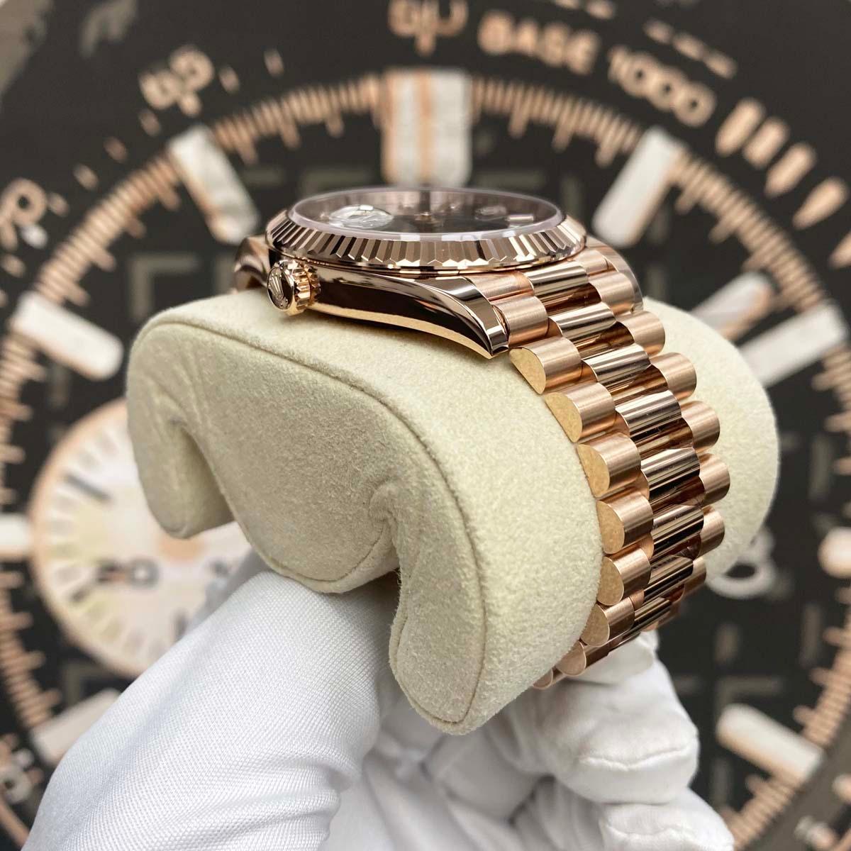 Rolex Day-Date 40 Presidential 228235 Fluted Bezel Eisenkiesel Baguette Diamond Dial - Gotham Trading
