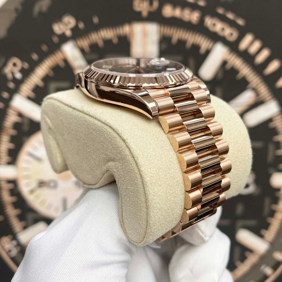 Rolex Day-Date 40 Presidential 228235 Fluted Bezel Eisenkiesel Baguette Diamond Dial - Gotham Trading