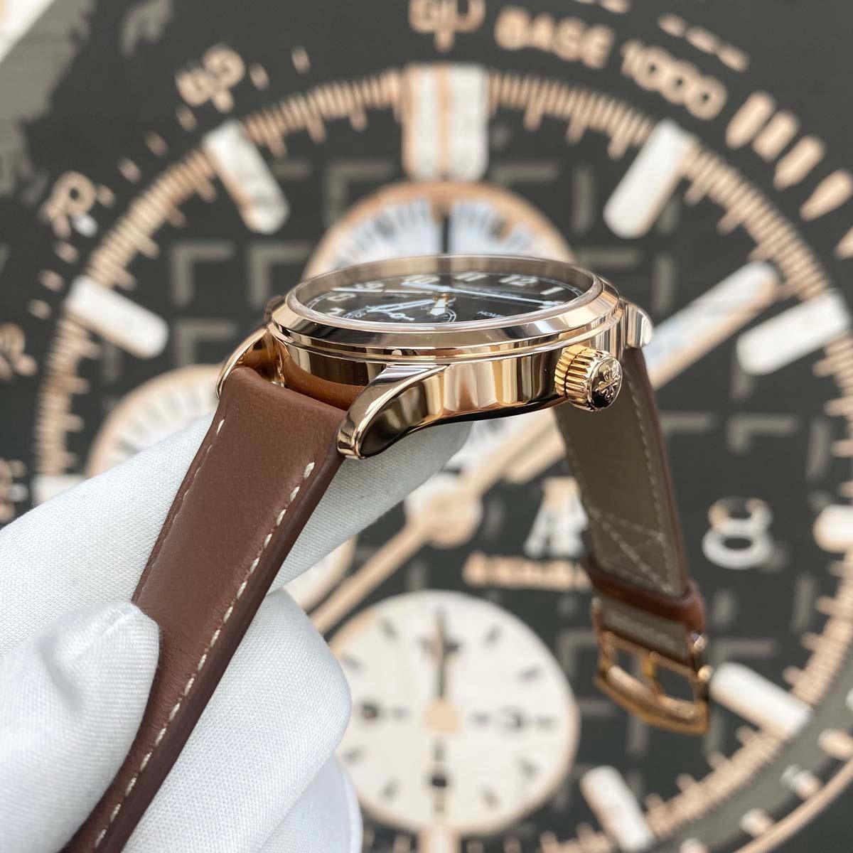Patek Philippe Calatrava Pilot Travel Time Complication 42mm 5524R-001 Brown Dial - Gotham Trading