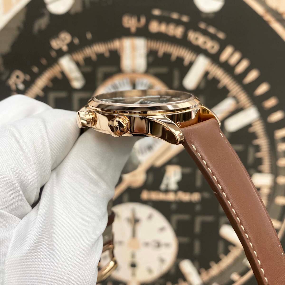 Patek Philippe Calatrava Pilot Travel Time Complication 42mm 5524R-001 Brown Dial - Gotham Trading