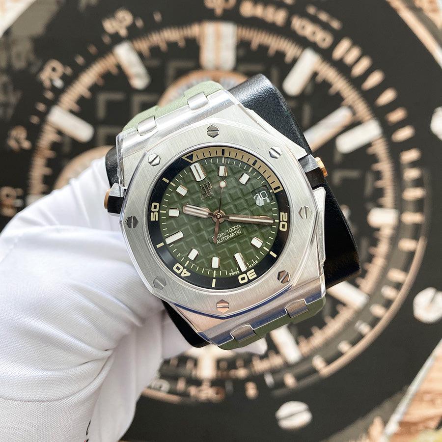 Audemars Piguet Royal Oak Offshore Diver 42mm 15720ST Green Dial - Gotham Trading