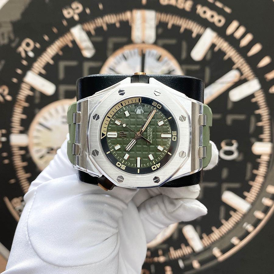 Audemars Piguet Royal Oak Offshore Diver 42mm 15720ST Green Dial - Gotham Trading