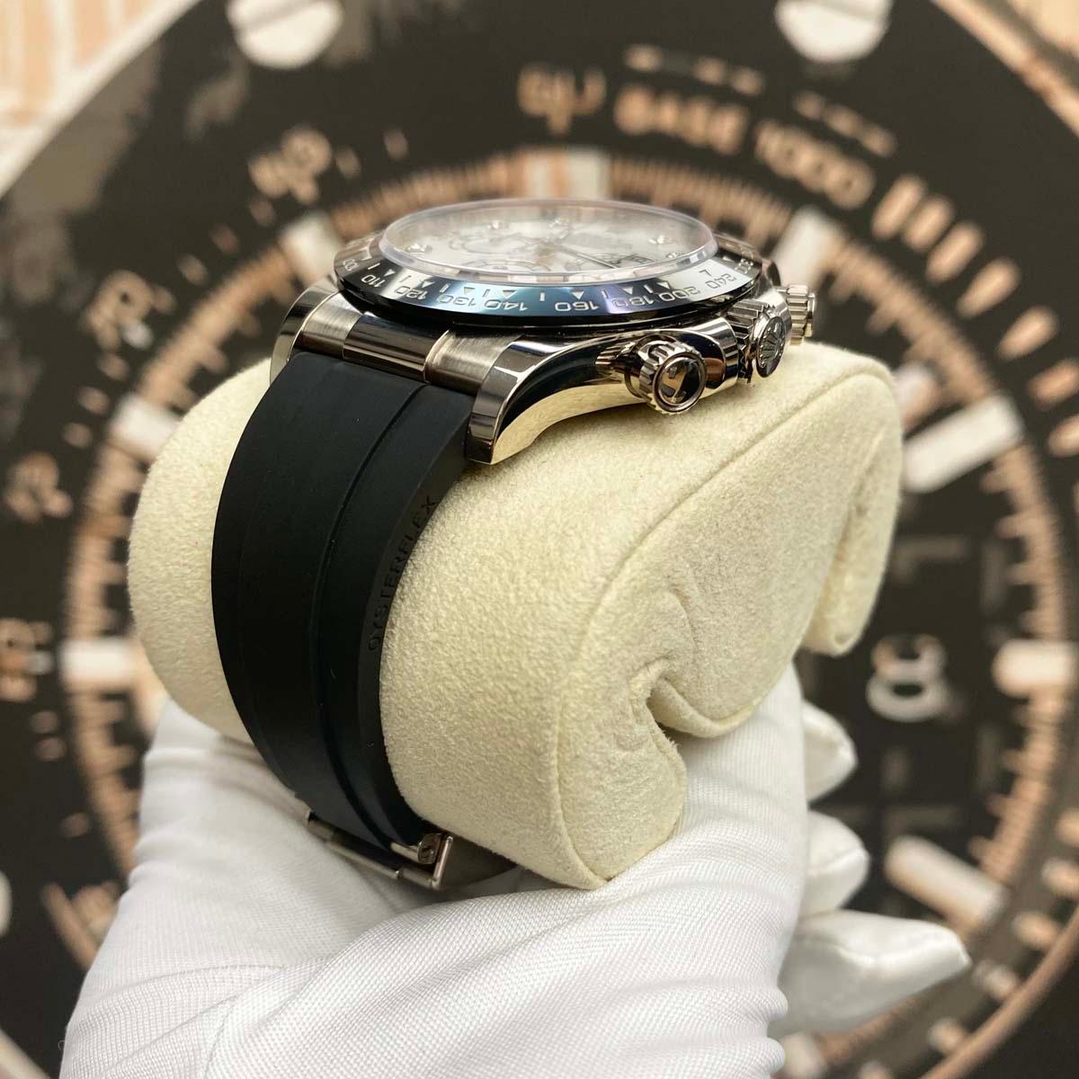 Rolex Daytona 40mm Oyster Flex 116519LN White Gold White Mother Of Pearl Diamond Dial Pre-Owned - Gotham Trading