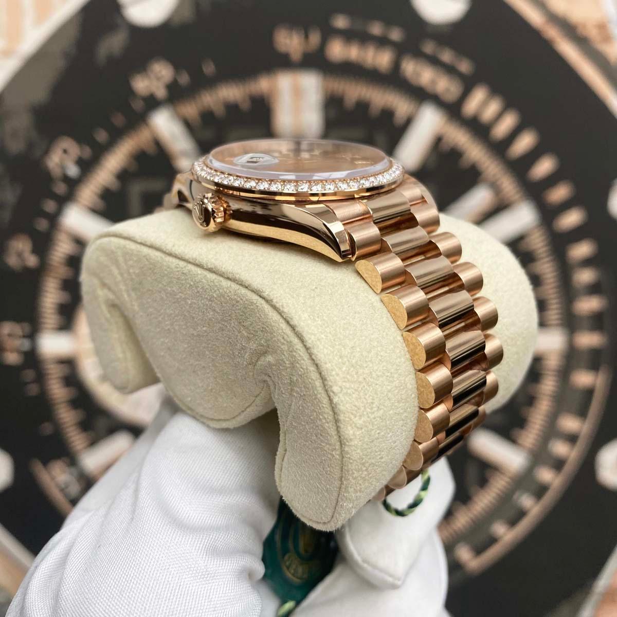 Rolex Day-Date 36mm Factory Diamond Setting Eisenkiesel Diamond Dial 128345RBR - Gotham Trading