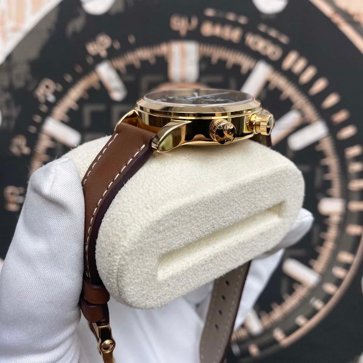 Patek Philippe Calatrava Pilot Travel Time Complication 37mm 7234R-001 Brown Dial - Gotham Trading