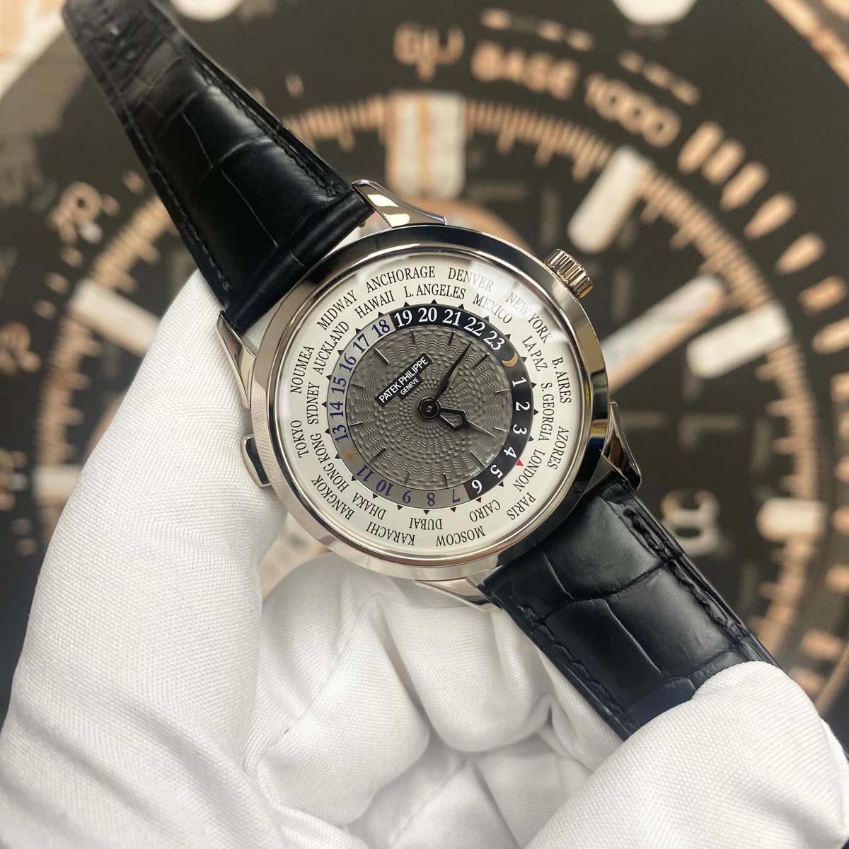 Patek Philippe World Time Complication 38mm 5230G-001 Grey Dial Pre-Owned - Gotham Trading