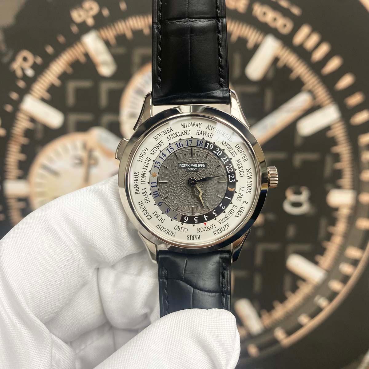 Patek Philippe World Time Complication 38mm 5230G-001 Grey Dial Pre-Owned - Gotham Trading