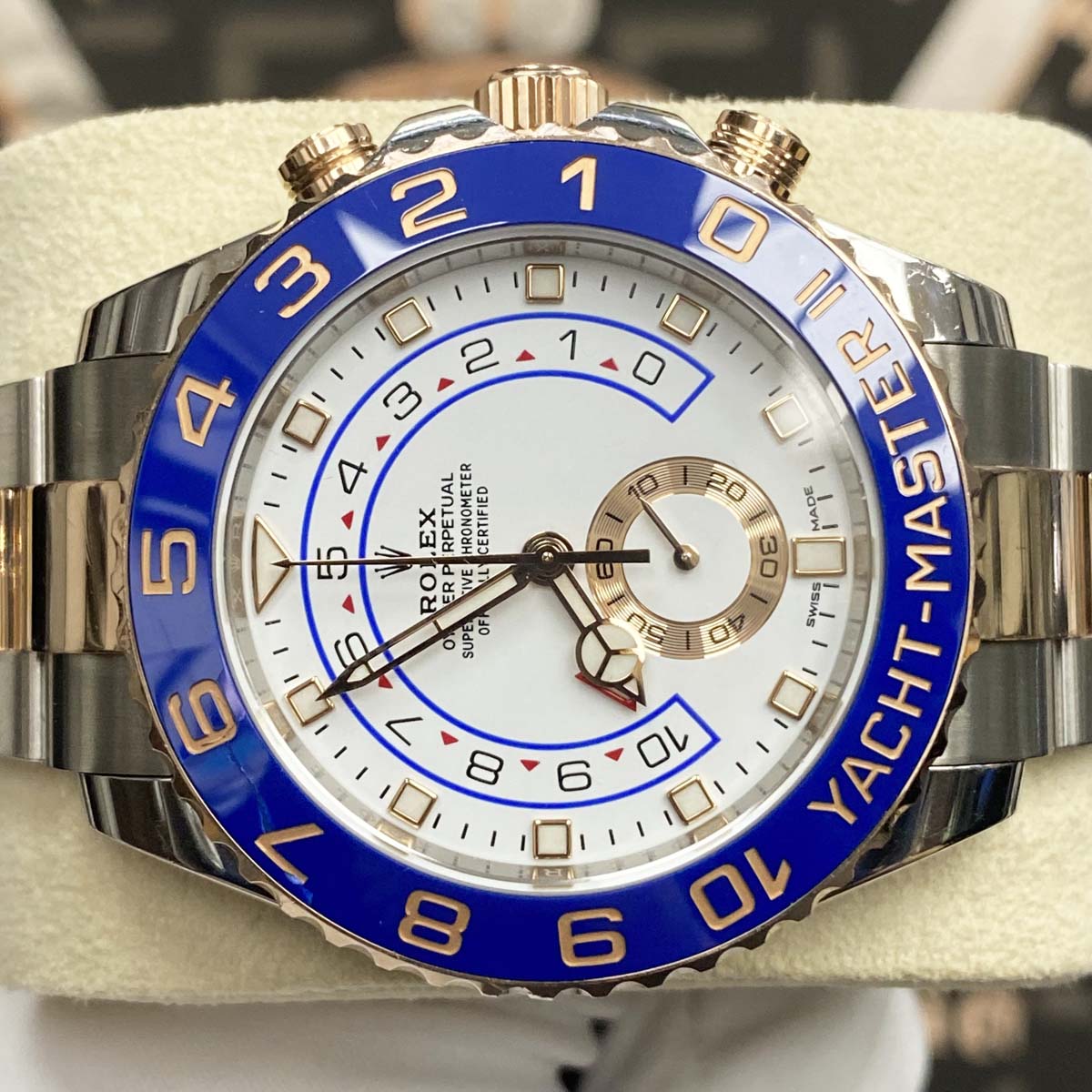 Rolex Yacht-Master II 44mm 116681 Mercedes Hands White Dial Pre-Owned