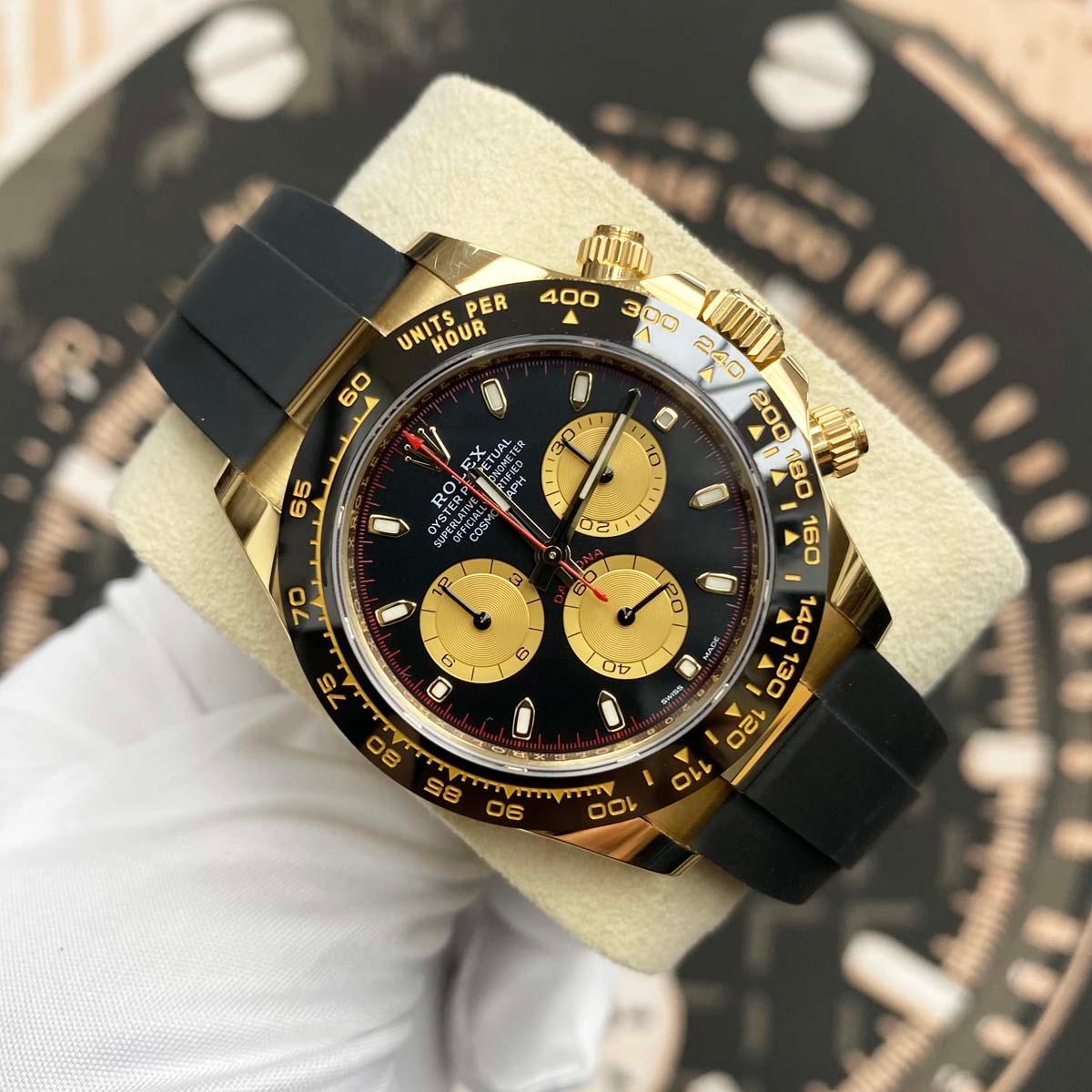 Rolex Daytona 40mm Oyster Flex 116518LN "Paul Newman" Black Dial - Gotham Trading