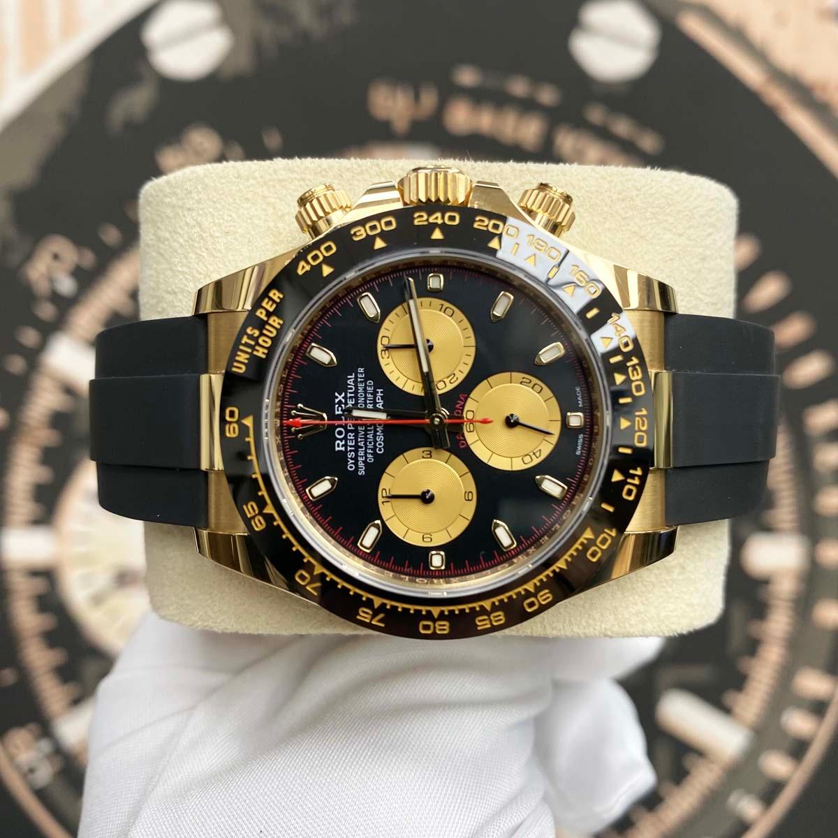 Rolex Daytona 40mm Oyster Flex 116518LN "Paul Newman" Black Dial - Gotham Trading