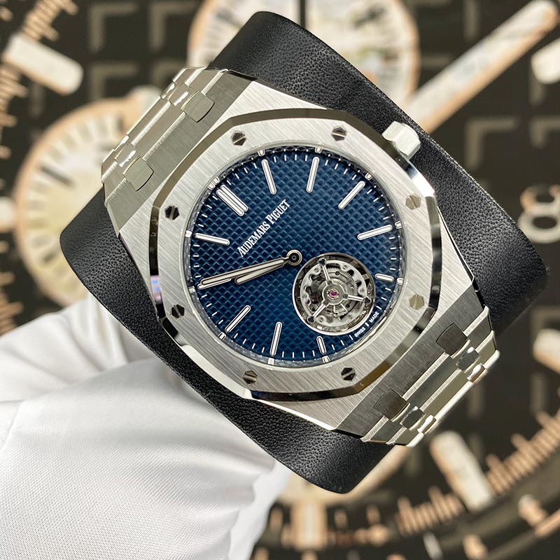 Audemars Piguet Royal Oak Self Winding Flying Tourbillon Extra-Thin (RD#3) 39mm 26670ST.OO.1240ST.02 Blue Dial