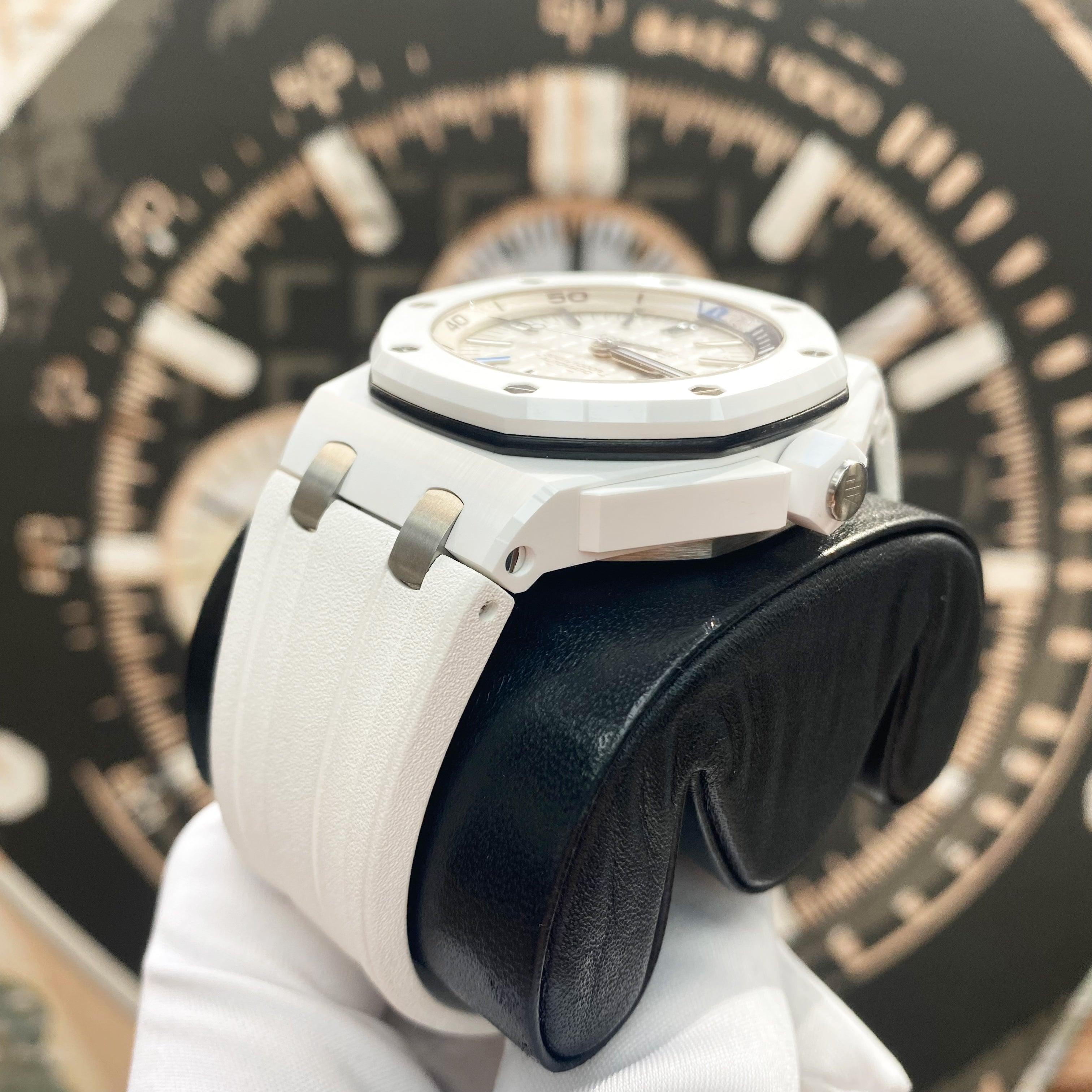 Audemars Piguet Royal Oak Offshore Diver 42mm 15707CB.OO.A010CA.01 White Dial Pre-Owned - Gotham Trading