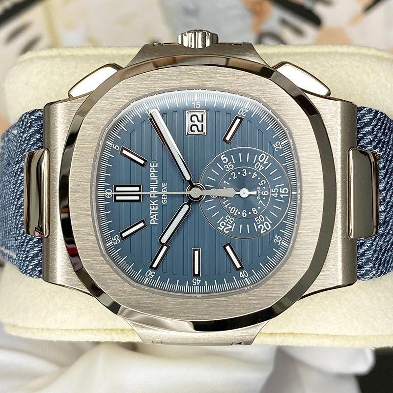 Patek Philippe Nautilus Denim Chronograph 40mm 5980G Blue Dial