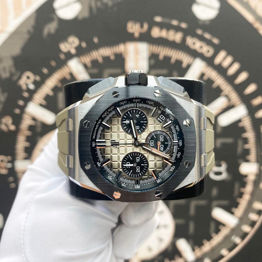 Audemars Piguet Royal Oak Offshore Chronograph 43mm 26420SO Light Brown Dial Pre-Owned - Gotham Trading