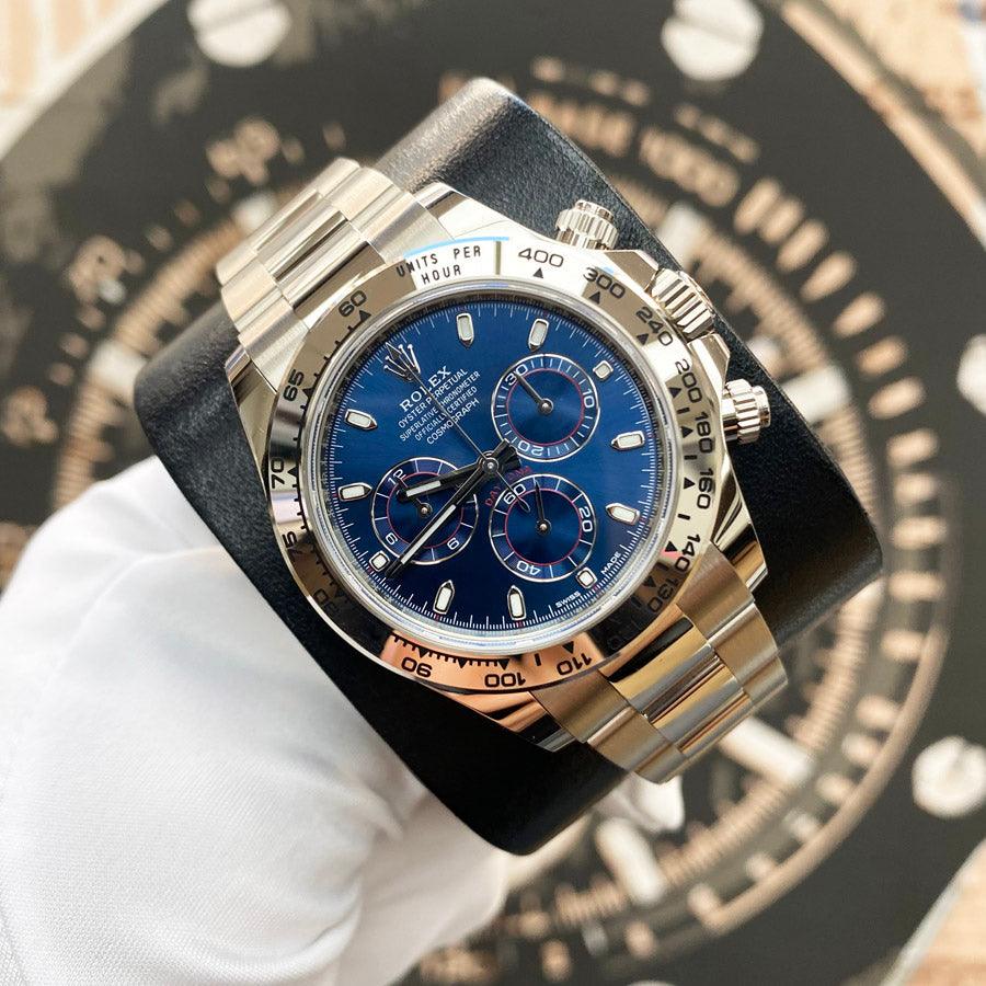 Rolex Daytona 40mm 116509 White Gold Blue Dial - Gotham Trading