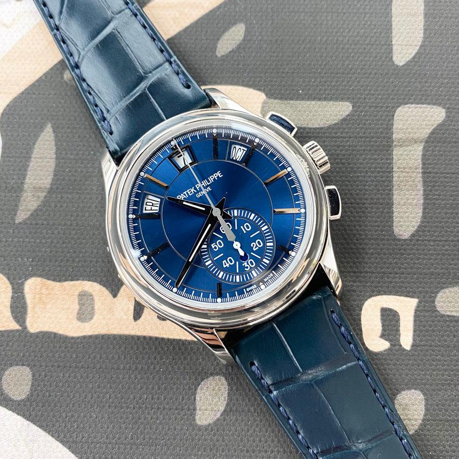 Patek Philippe Annual Calendar Chronograph Complication 42mm 5905P Blue Dial - Gotham Trading
