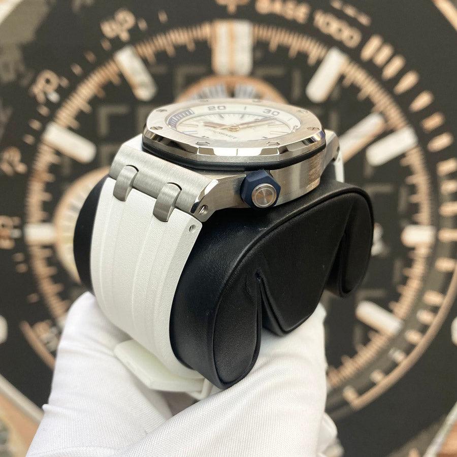 Audemars Piguet Royal Oak Offshore Diver 42mm 15710ST White Dial Mint Condition Pre-Owned - Gotham Trading