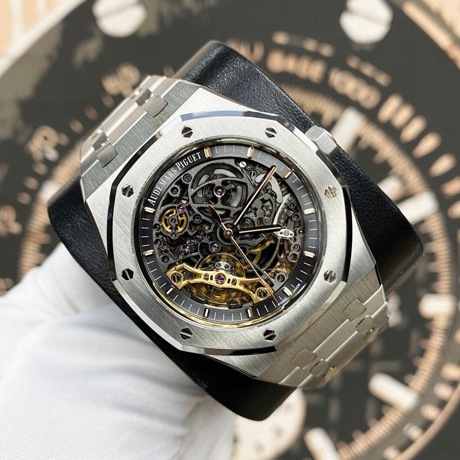 Audemars Piguet Royal Oak 41mm 15407ST.OO.1220ST.01 Openworked Dial Pre-Owned - Gotham Trading