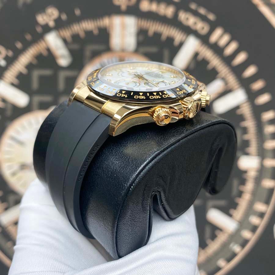 Rolex Daytona 40mm Oyster Flex 116518LN White Mother Of Pearl Diamond Dial - Gotham Trading