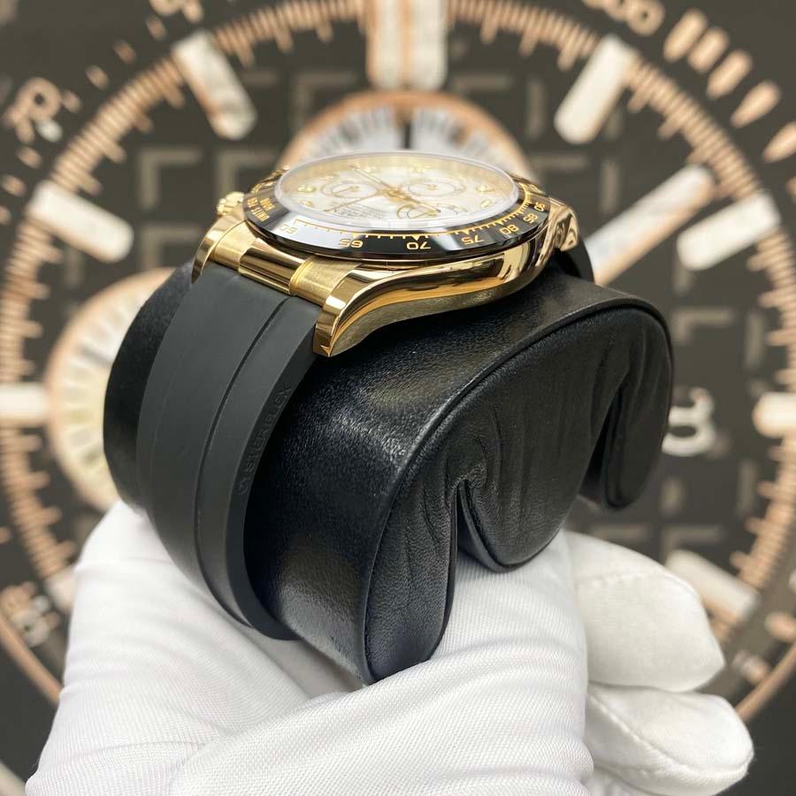 Rolex Daytona 40mm Oyster Flex 116518LN White Mother Of Pearl Diamond Dial - Gotham Trading