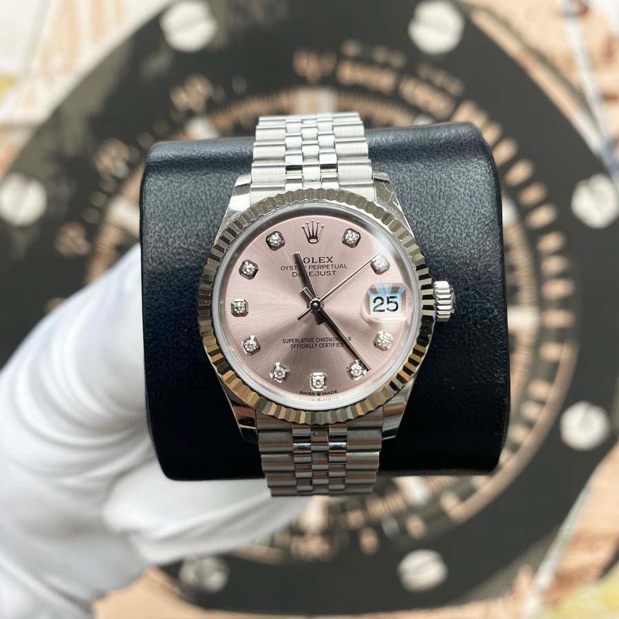 Rolex Datejust Pink Diamond Dial Fluted Bezel 31mm 278274 Pre-Owned - Gotham Trading