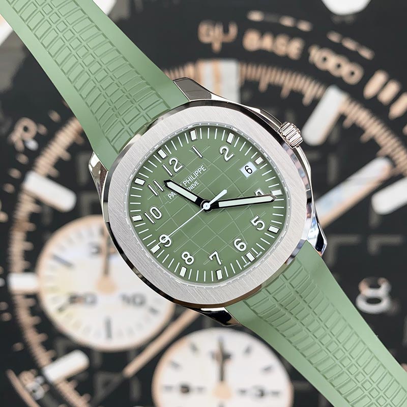 Patek Philippe Aquanaut White Gold 42mm 5168G Khaki Green Dial