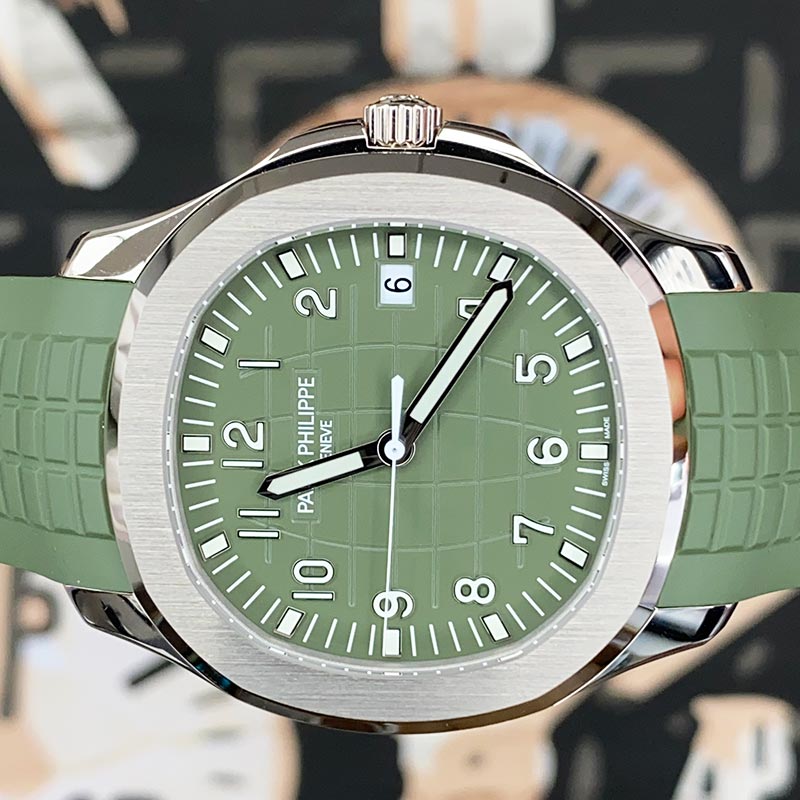 Patek Philippe Aquanaut White Gold 42mm 5168G Khaki Green Dial