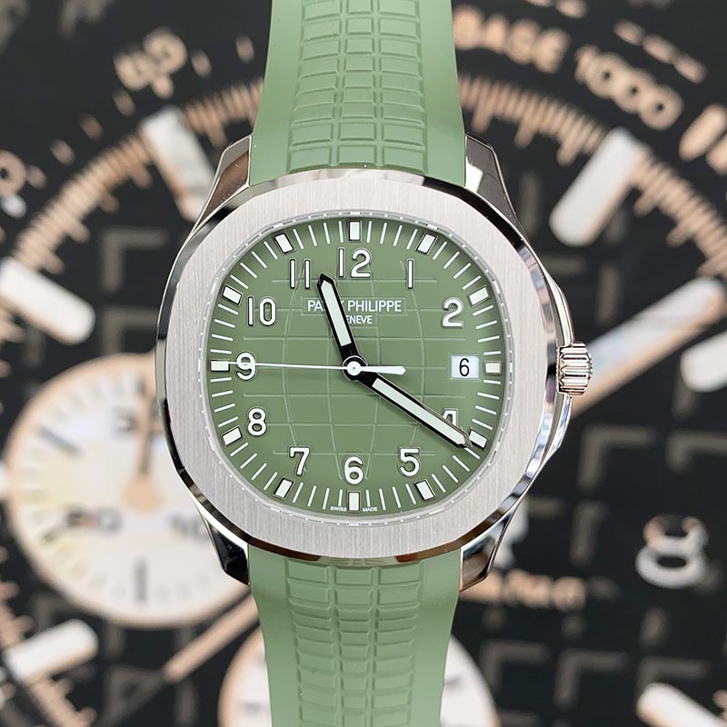 Patek Philippe Aquanaut White Gold 42mm 5168G Khaki Green Dial