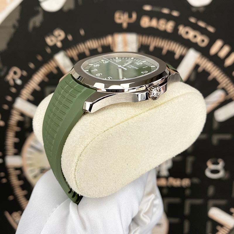 Patek Philippe Aquanaut White Gold 42mm 5168G Khaki Green Dial