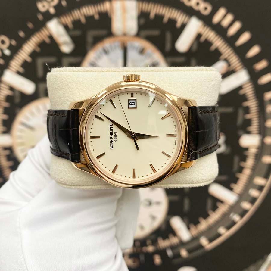 Patek Philippe Calatrava 39mm 5227R Ivory Dial Pre-Owned - Gotham Trading