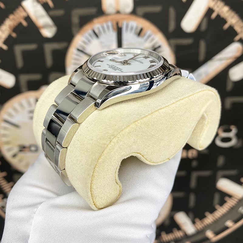 Rolex Datejust White Roman Numeral Dial Fluted Bezel 36mm 126234