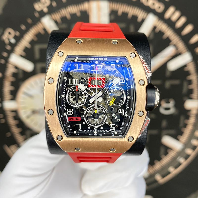Richard Mille Chronograph RM11 Rose Gold / Titanium 50mm Openworked Dial Pre-Owned