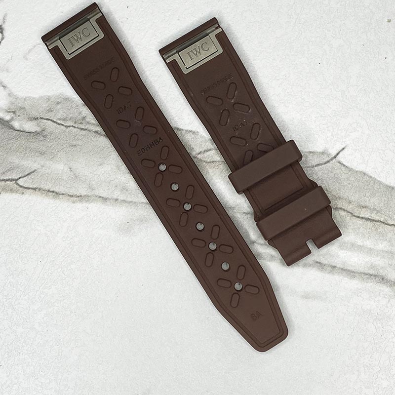 IWC Red / Light Blue / Brown Rubber Straps With Prong Buckle 20x18
