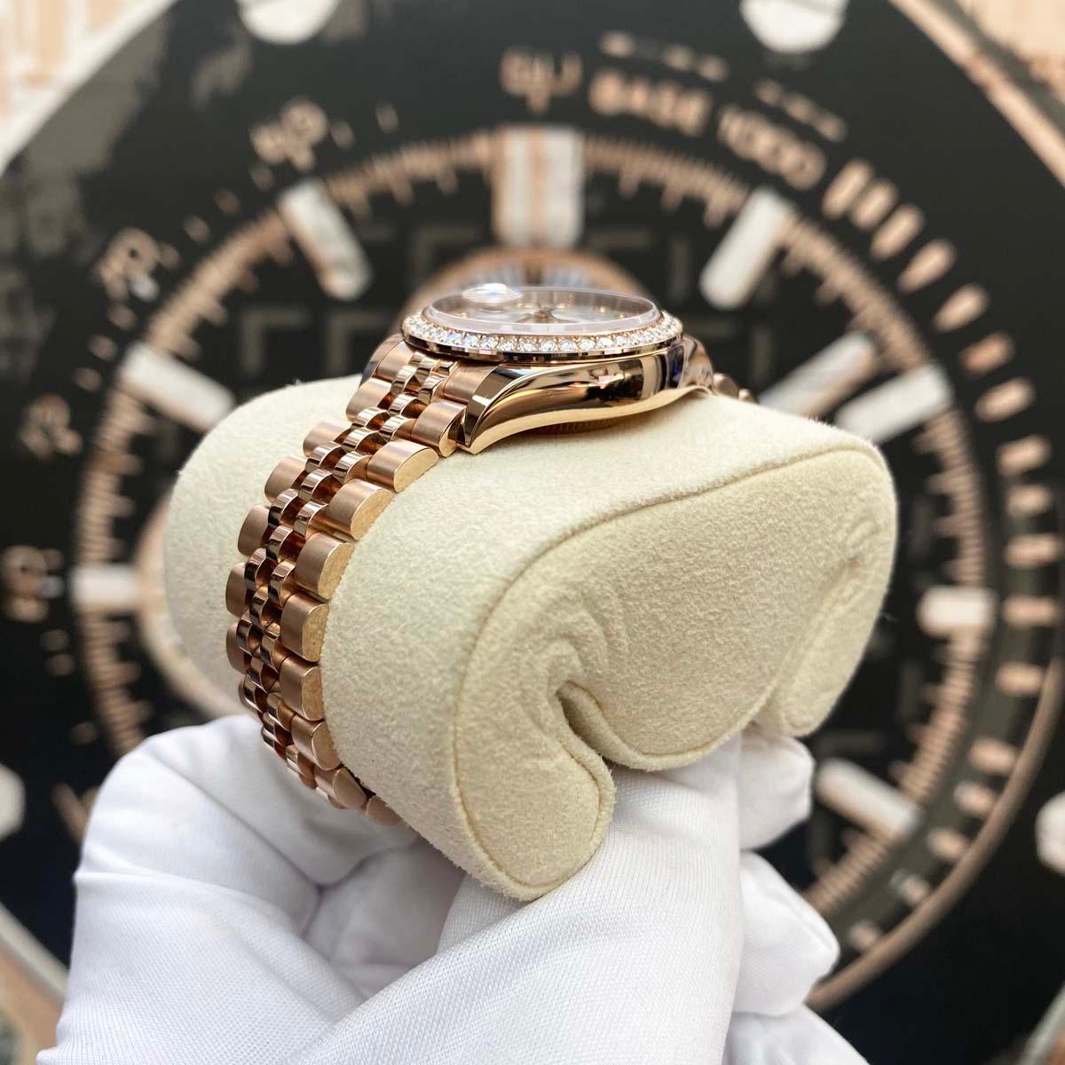 Rolex Lady-Datejust Mother Of Pearl Diamond Dial Diamond Bezel 28mm 279135RBR - Gotham Trading