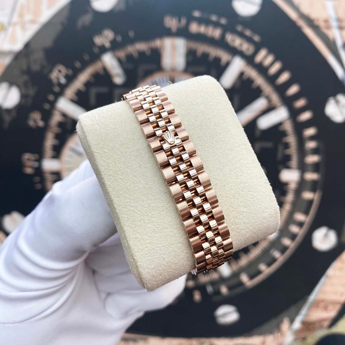 Rolex Lady-Datejust Mother Of Pearl Diamond Dial Diamond Bezel 28mm 279135RBR - Gotham Trading