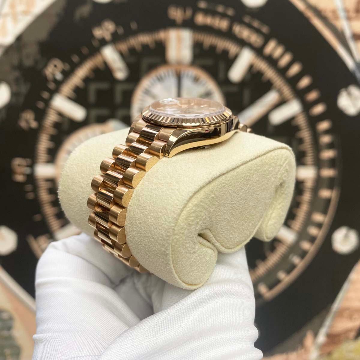 Rolex Lady-Datejust Pink Sundust Dial Fluted Bezel 28mm 279175 Pre-Owned - Gotham Trading