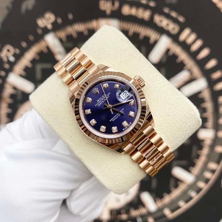 Rolex Lady-Datejust Purple Diamond Dial Fluted Bezel 28mm 279175 - Gotham Trading