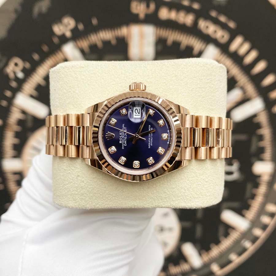 Rolex Lady-Datejust Purple Diamond Dial Fluted Bezel 28mm 279175 - Gotham Trading