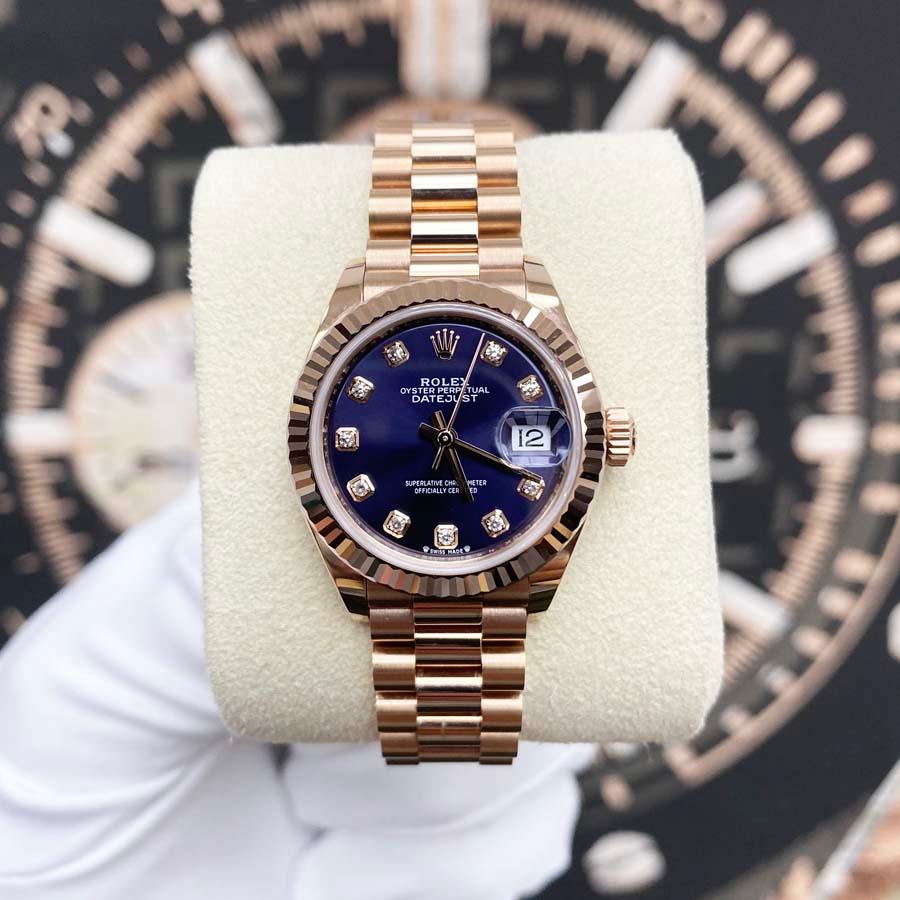 Rolex Lady-Datejust Purple Diamond Dial Fluted Bezel 28mm 279175 - Gotham Trading