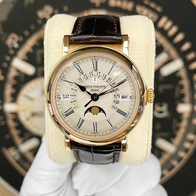 Patek Philippe Grand Complications Perpetual Calendar Moon Phase 38mm 5159R White Dial Pre-Owned