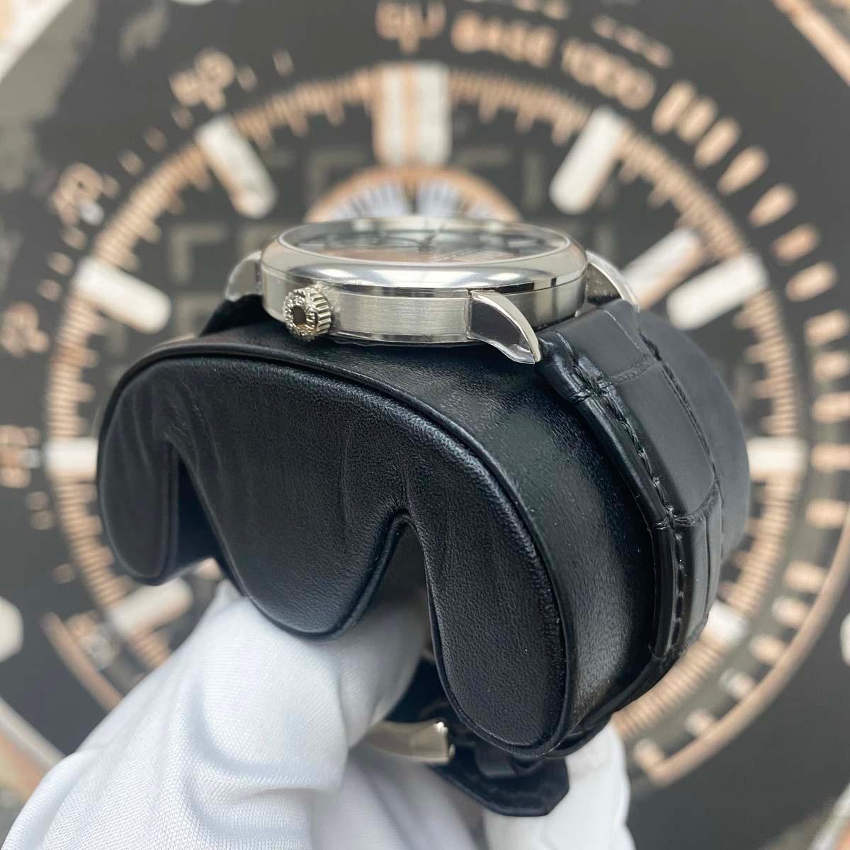 A. Lange & Sohne Saxonia 18kt White Gold Big Date Automatic Black Dial 381.029 - Gotham Trading