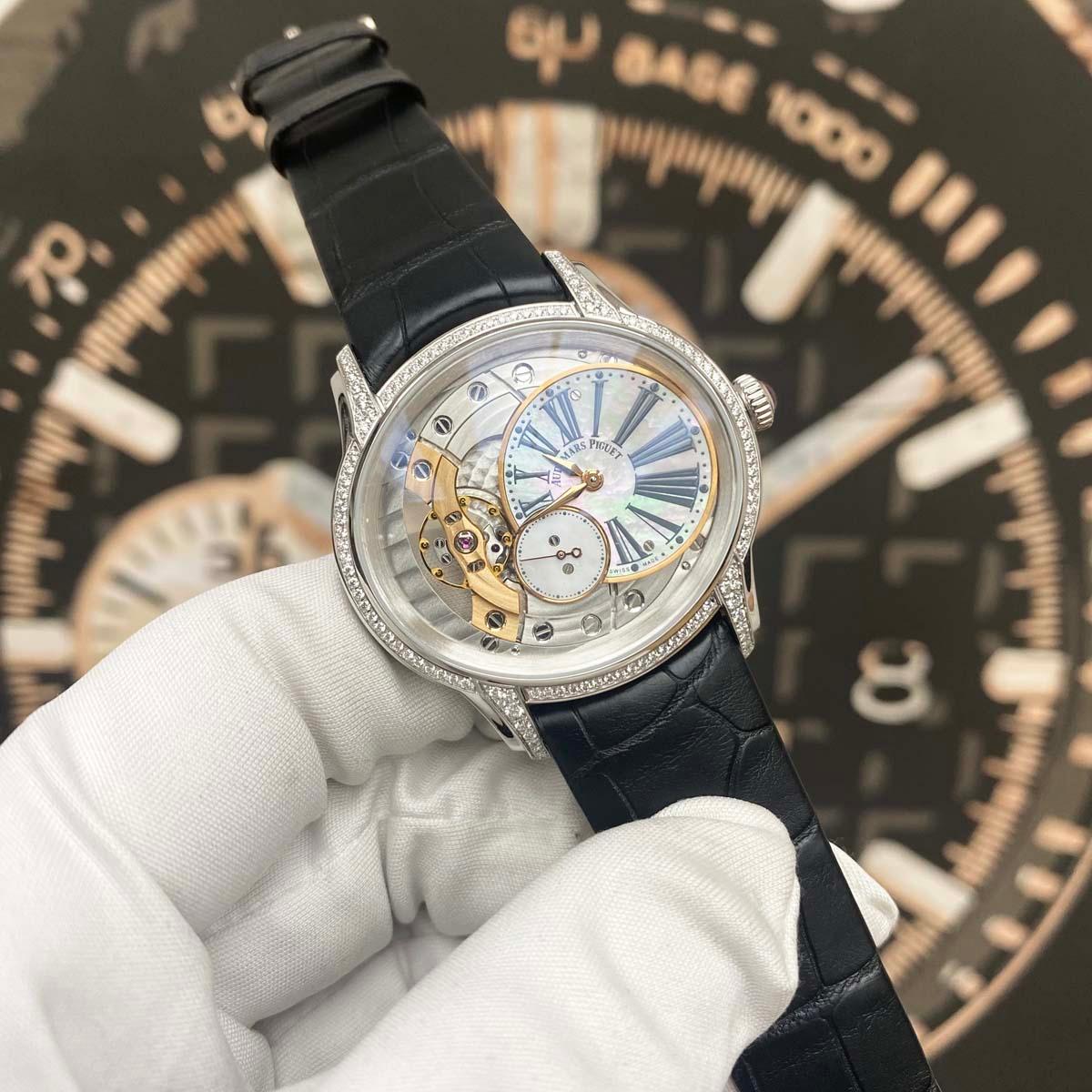 Audemars Piguet Millenary Hand-Wound 39mm 77247BC.ZZ.A813CR.01 Openworked/Mother of Pearl Dial - Gotham Trading