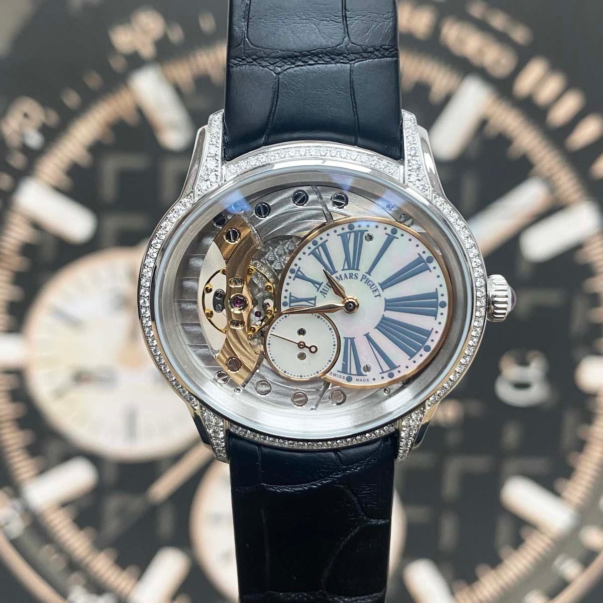 Audemars Piguet Millenary Hand-Wound 39mm 77247BC.ZZ.A813CR.01 Openworked/Mother of Pearl Dial - Gotham Trading