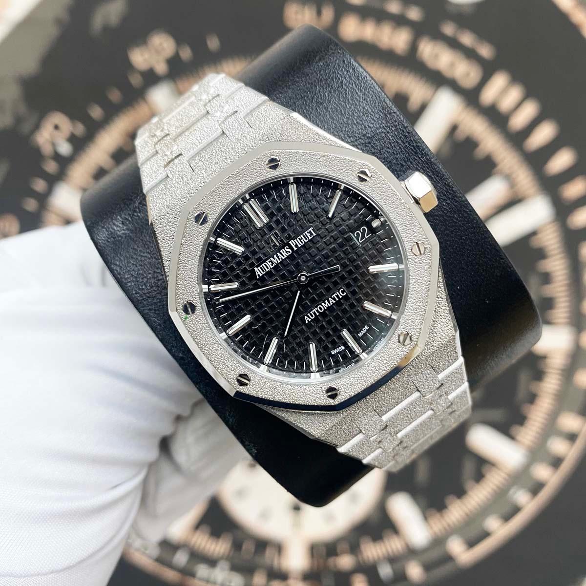 Audemars Piguet Royal Oak Frosted 37mm 15454BC.GG.1259BC.03 Black Dial Pre-Owned - Gotham Trading